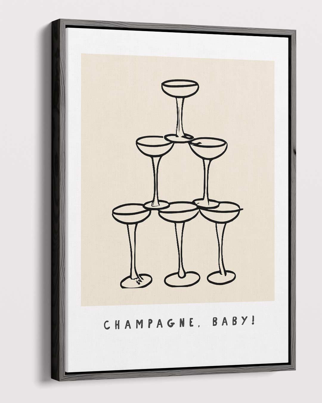 Champagne Toren Illustratie Kunstwerk-canvas-dibond-plexiglas-wanddecoratie-WallArtistic