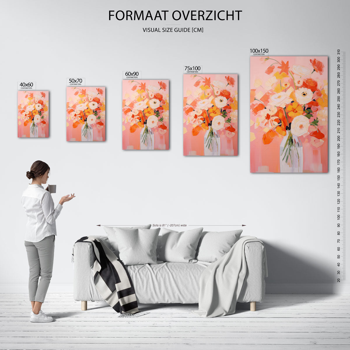 Bloemrijke kleurenexplosie Kunstwerk