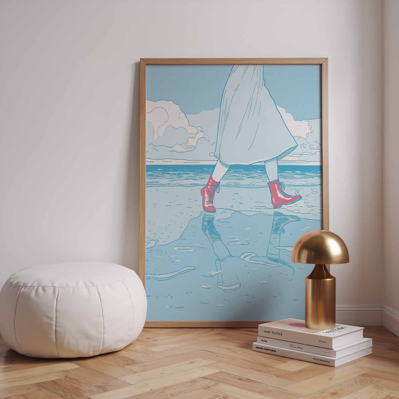 Strandwandeling in Stijl Poster