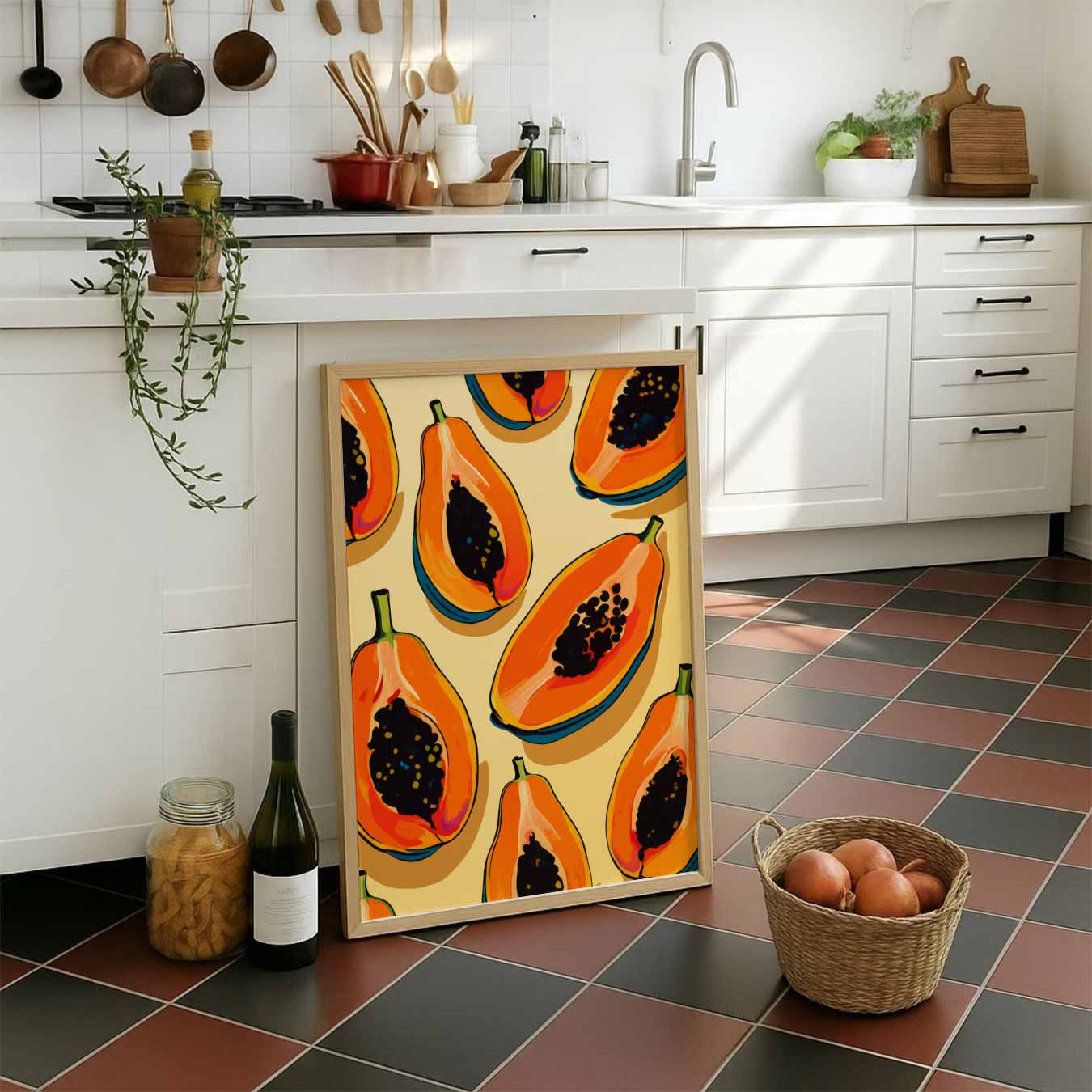 Tropische Papaja Paradijs Poster-WallArtistic