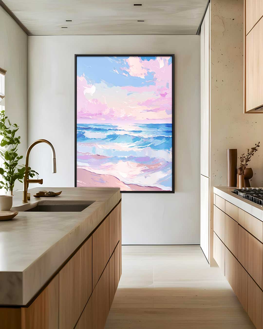 Kleurrijke Zonsopgang aan Zee Kunstwerk-canvas-dibond-plexiglas-wanddecoratie-WallArtistic