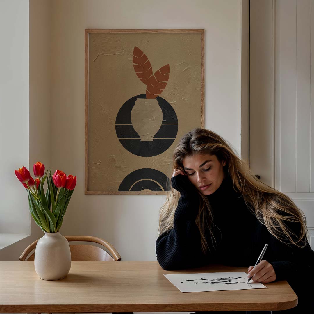 Moderne Abstracte Vaas Poster-WallArtistic