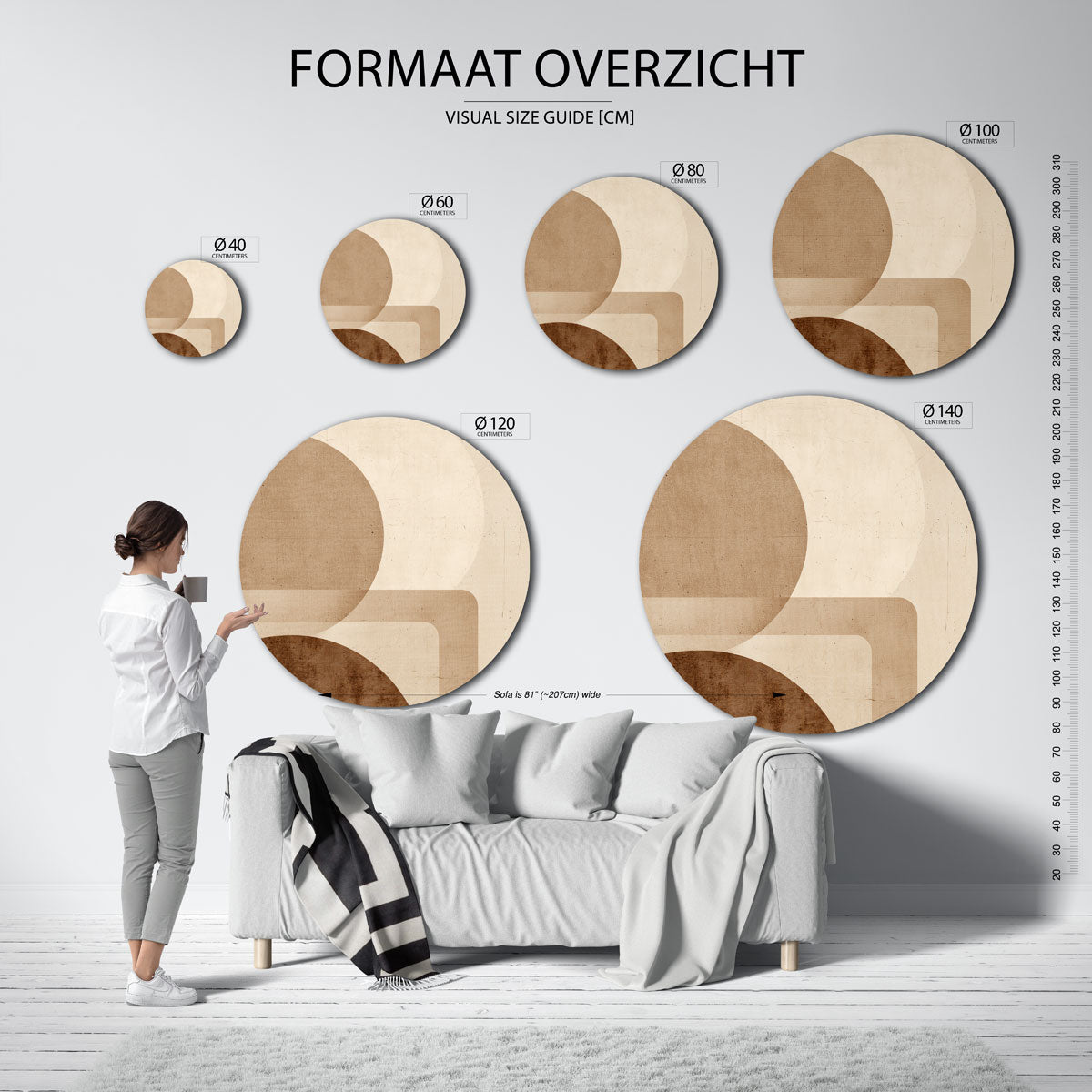 Abstracte vormen Muurcirkel