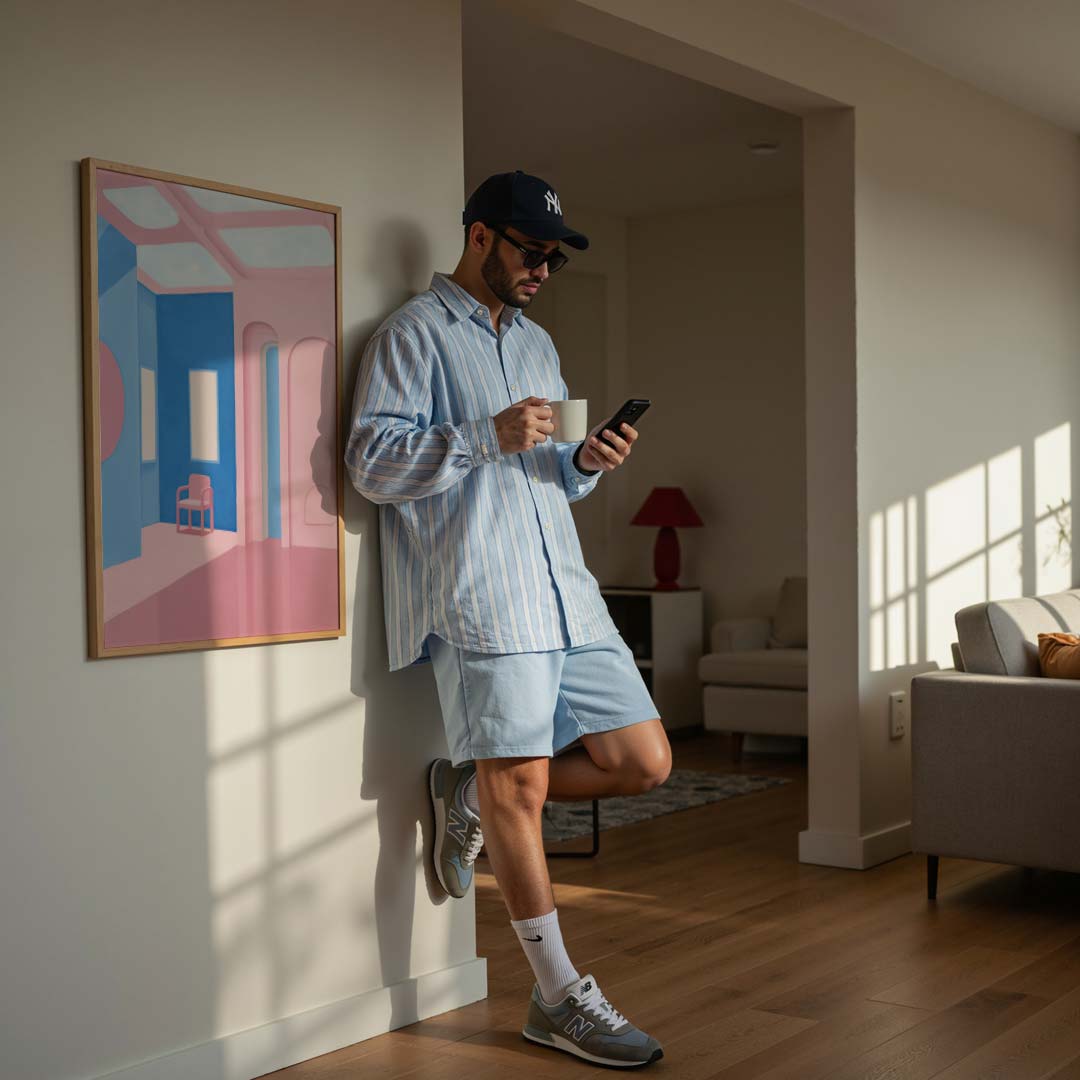 Dromerige Roze Interieur Poster-WallArtistic