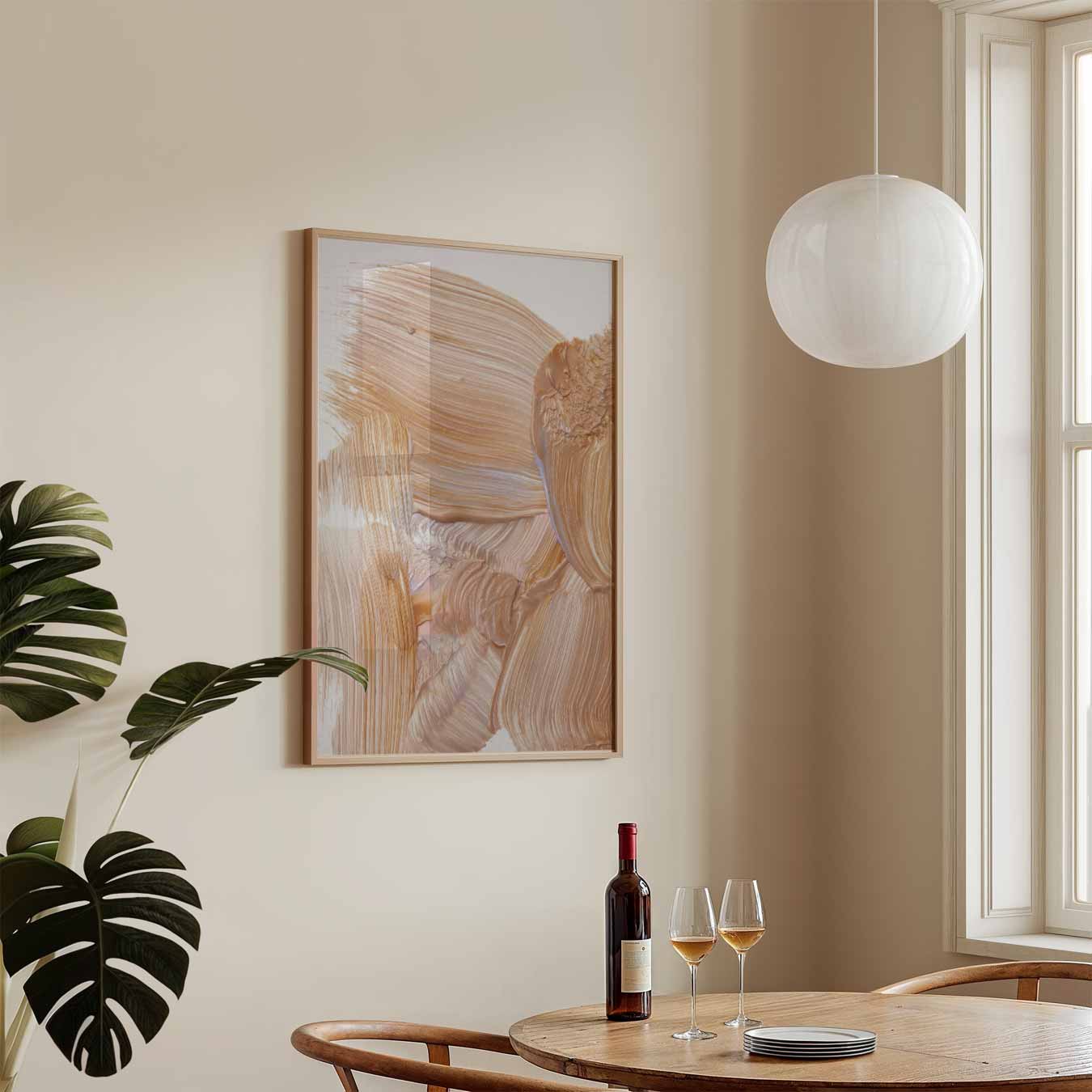 Zachte Aardetinten Abstracte Kunstposter-WallArtistic