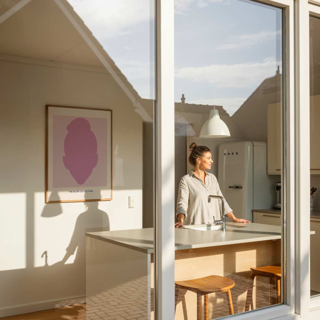 Inspirerende Muse Silhouet Poster-WallArtistic