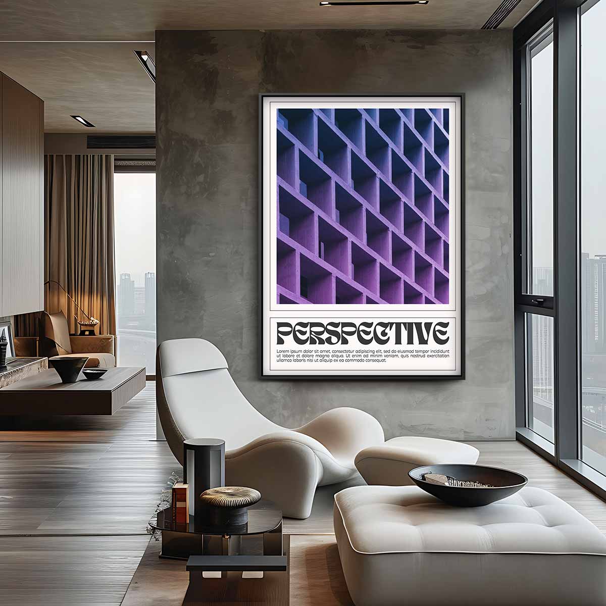 Geometrische Perspectieven Kunstwerk-canvas-dibond-plexiglas-wanddecoratie-WallArtistic