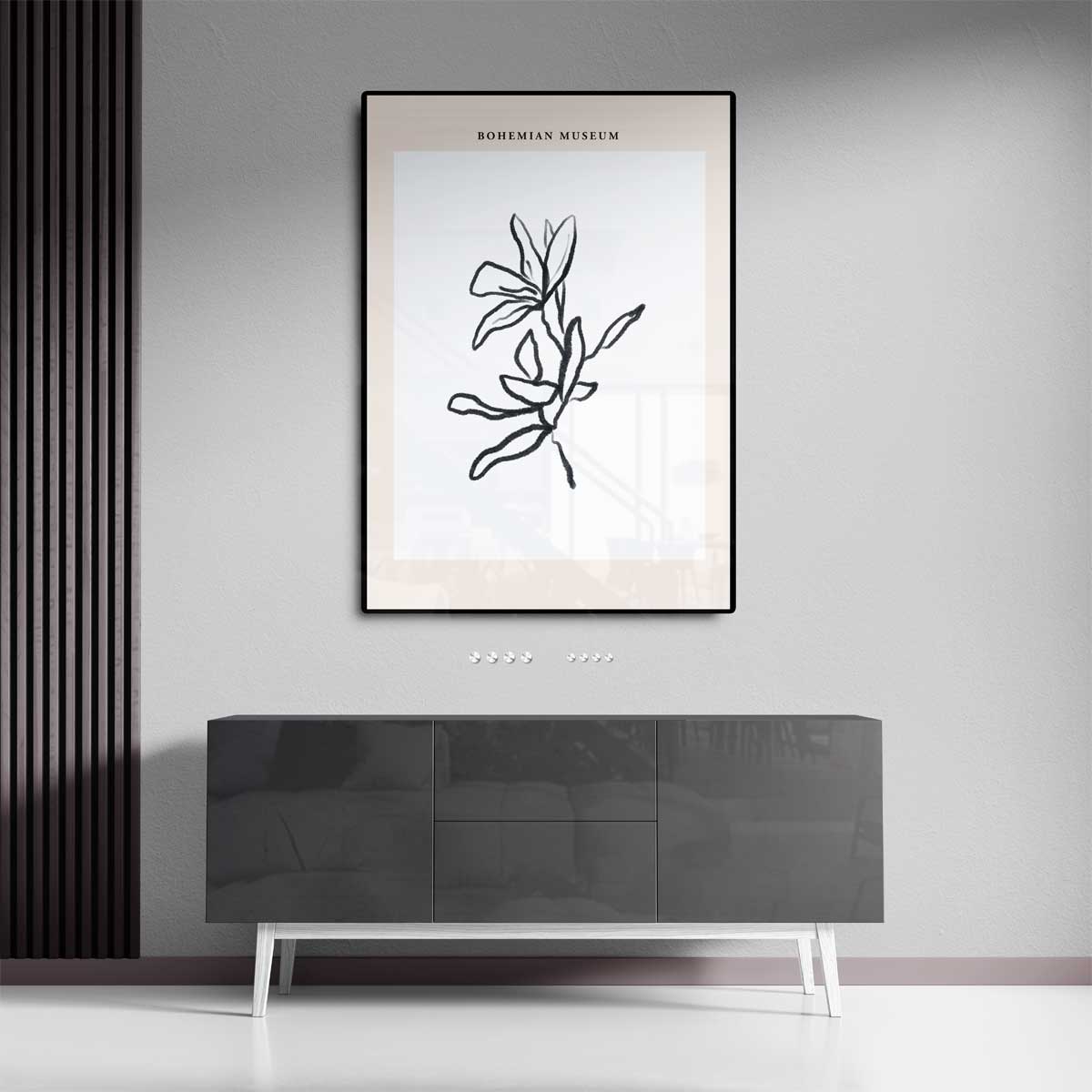 Botanische Lijnschets Kunstwerk-canvas-dibond-plexiglas-wanddecoratie-WallArtistic