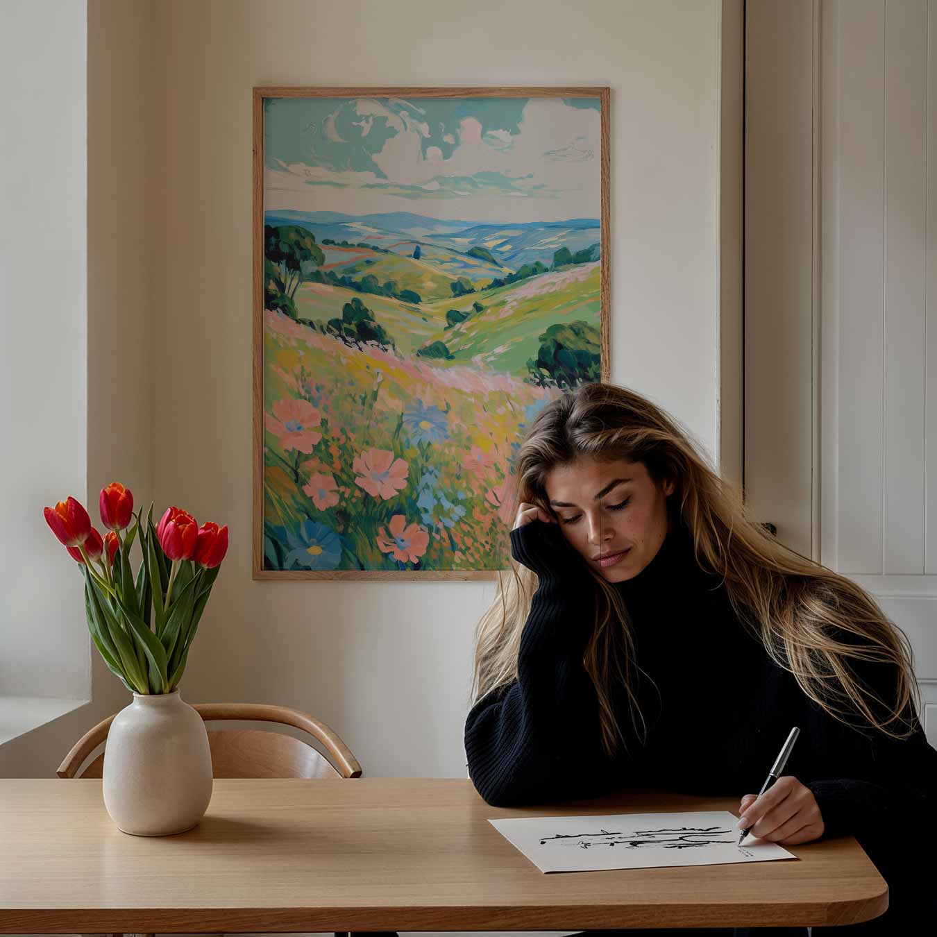 Zomerse Bloemenweide Poster-WallArtistic