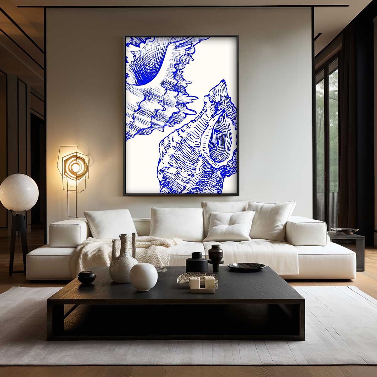 Zeegeheimen in Blauw Kunstwerk-canvas-dibond-plexiglas-wanddecoratie-WallArtistic