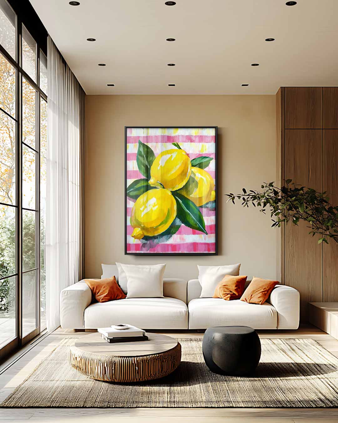 Frisse Citroenexplosie Kunstwerk-canvas-dibond-plexiglas-wanddecoratie-WallArtistic