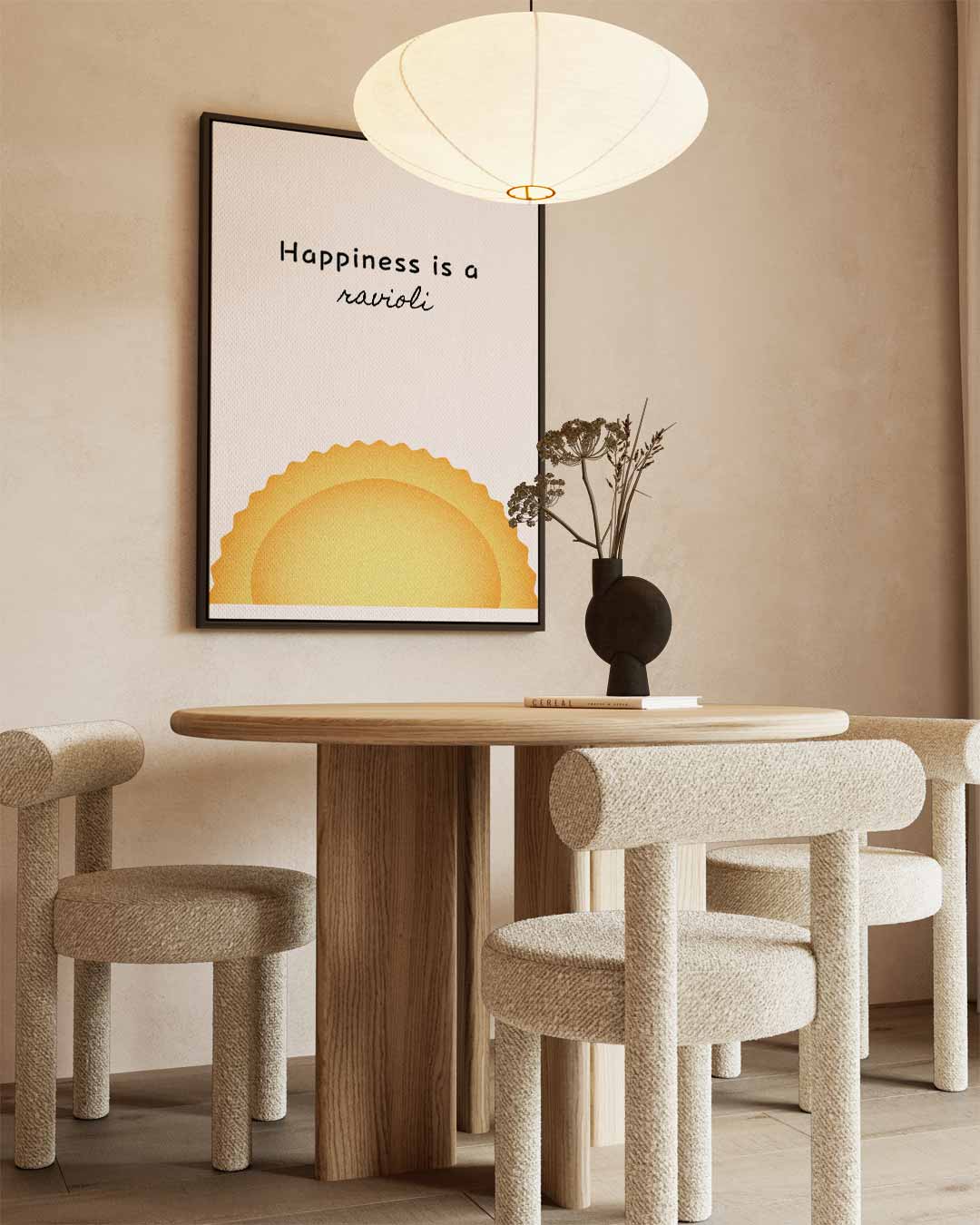 Geluk in Ravioli Kunstwerk-canvas-dibond-plexiglas-wanddecoratie-WallArtistic