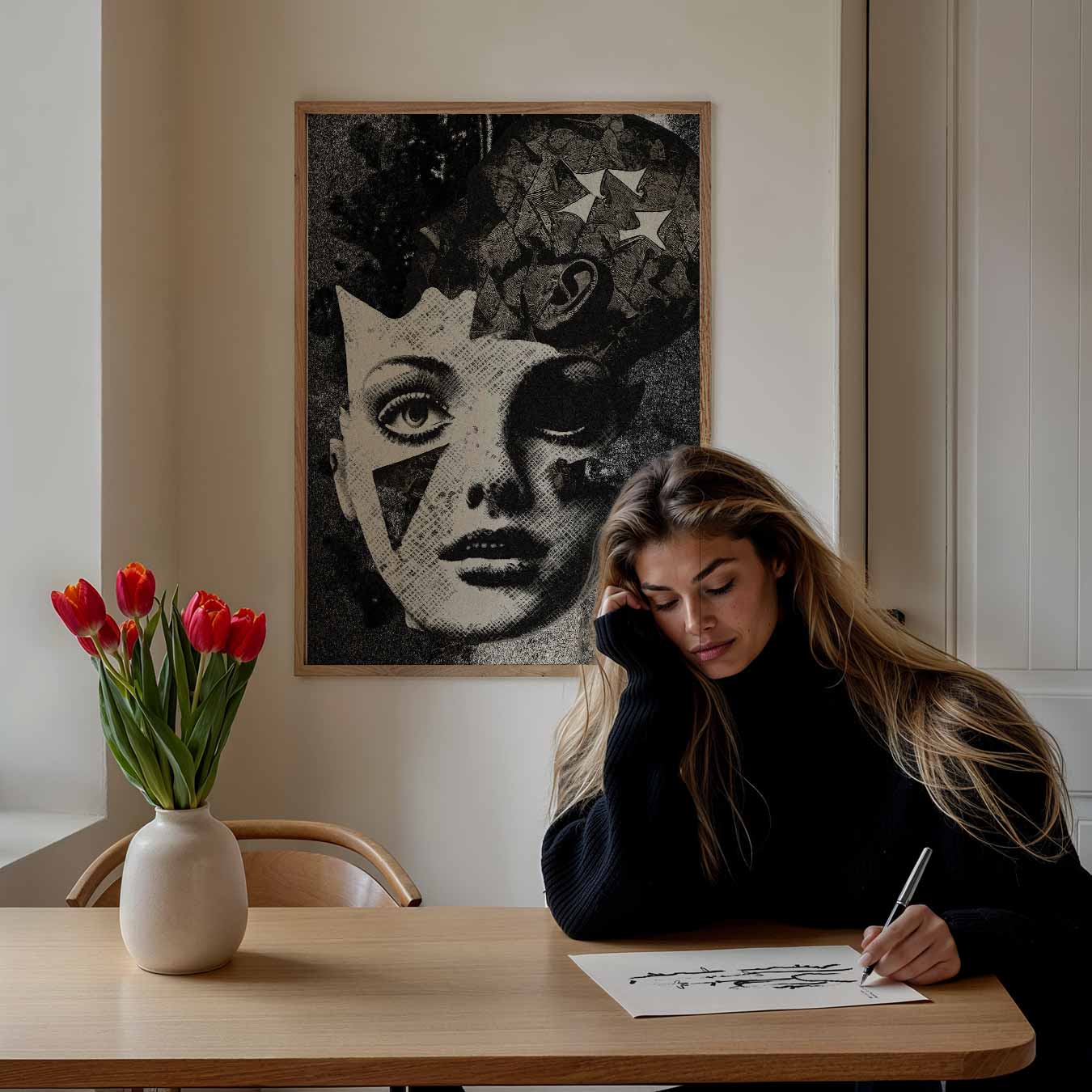 Vrouwengezicht Poster-WallArtistic