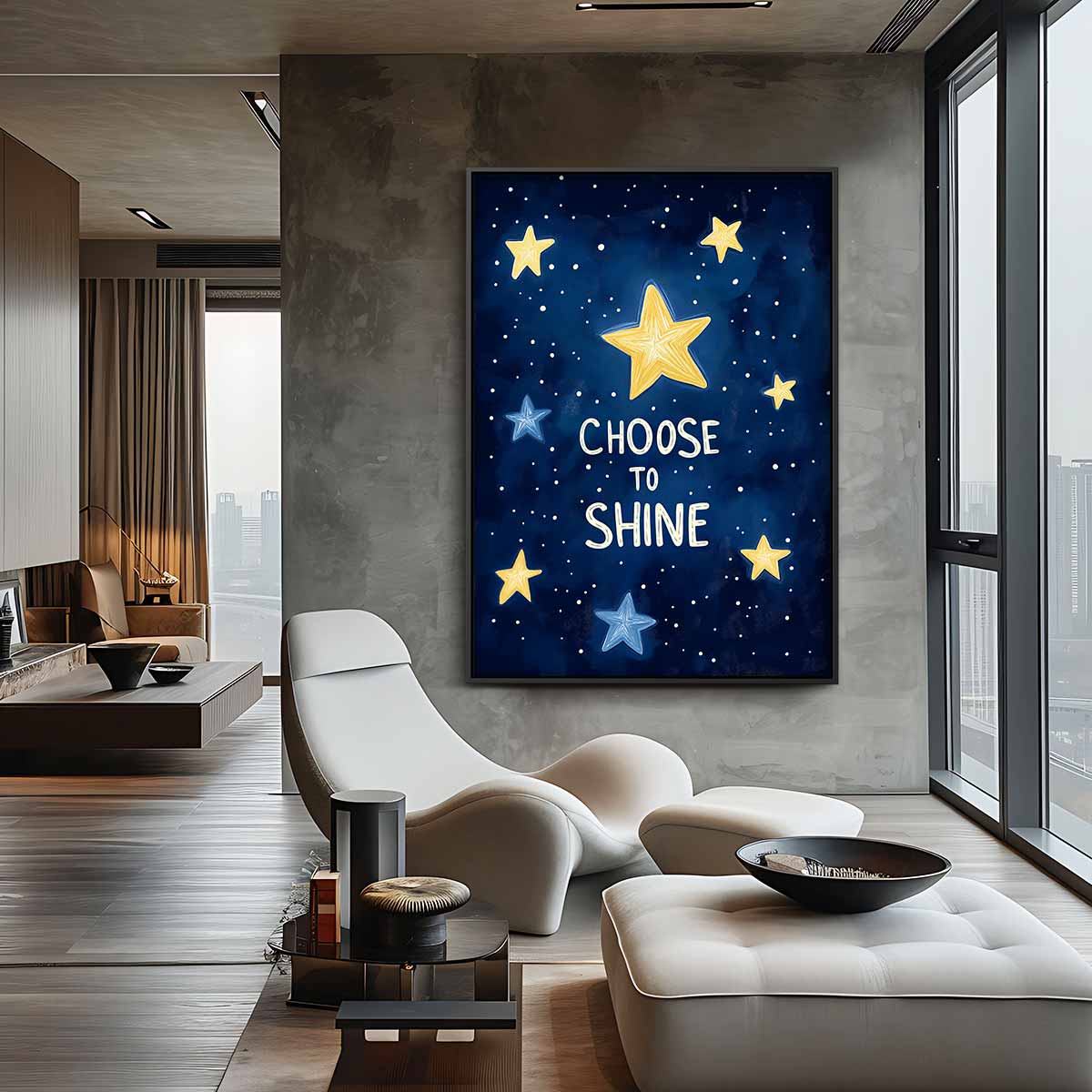 Stralende Sterren Inspiratieposter Kunstwerk-canvas-dibond-plexiglas-wanddecoratie-WallArtistic