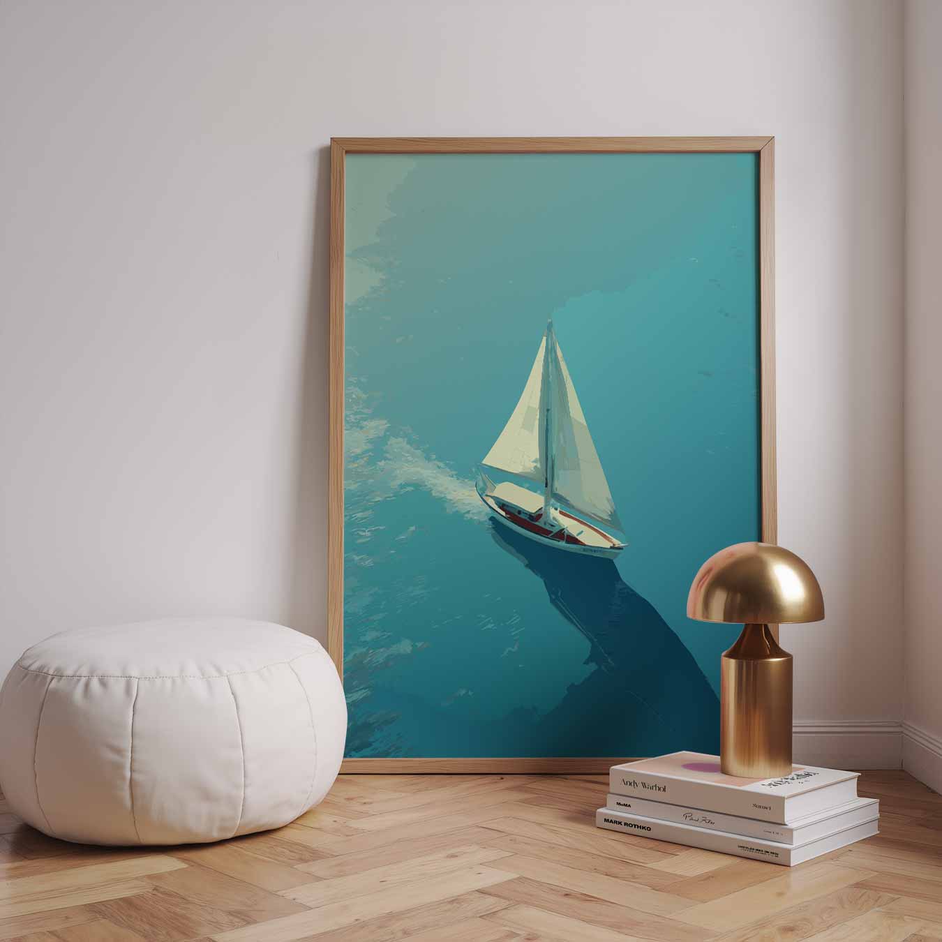 Zeilboot in de Zonsondergang Poster-WallArtistic