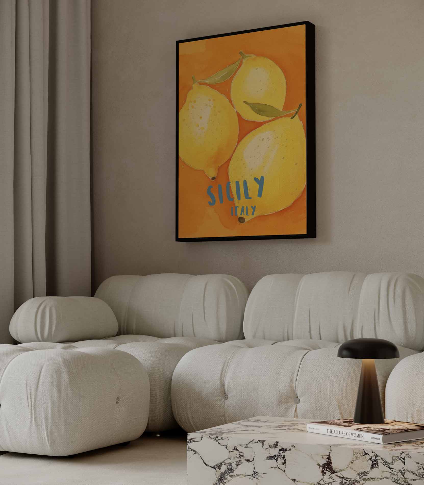 Siciliaanse Citroen Kunstwerk-canvas-dibond-plexiglas-wanddecoratie-WallArtistic
