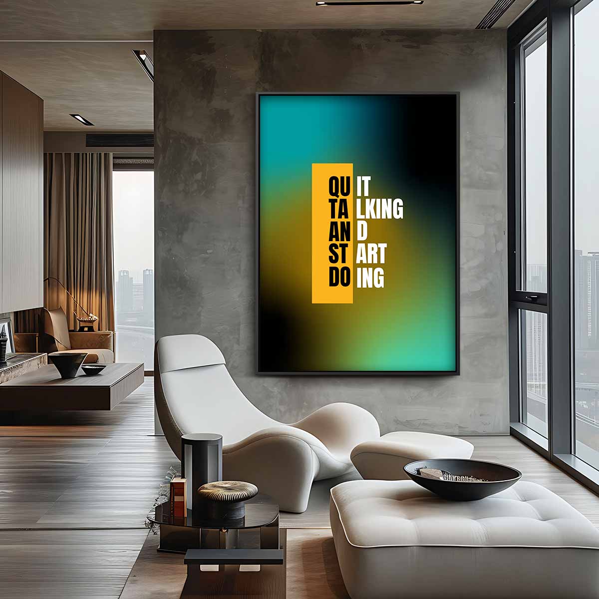 Inspirerende Typografie Poster Kunstwerk-canvas-dibond-plexiglas-wanddecoratie-WallArtistic