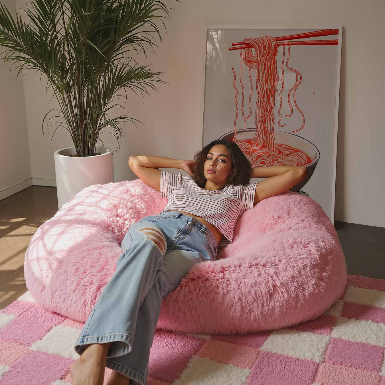 Stijlvolle Noodle Illustratie Poster-WallArtistic