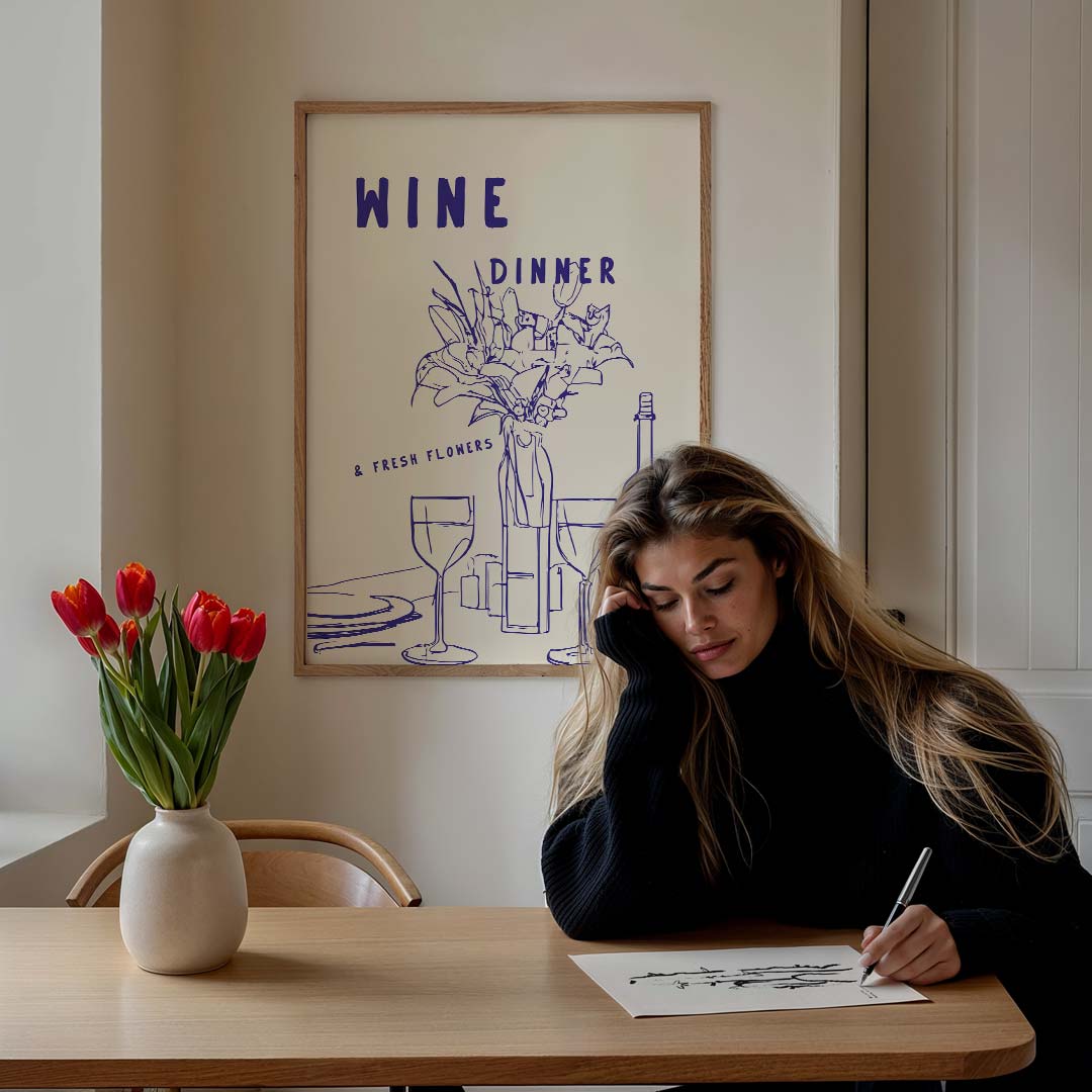 Romantisch Wijn Diner Poster-WallArtistic