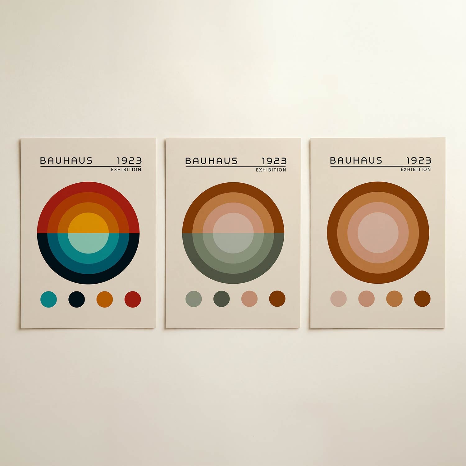 Kleurrijke cirkelcompositie Posterset