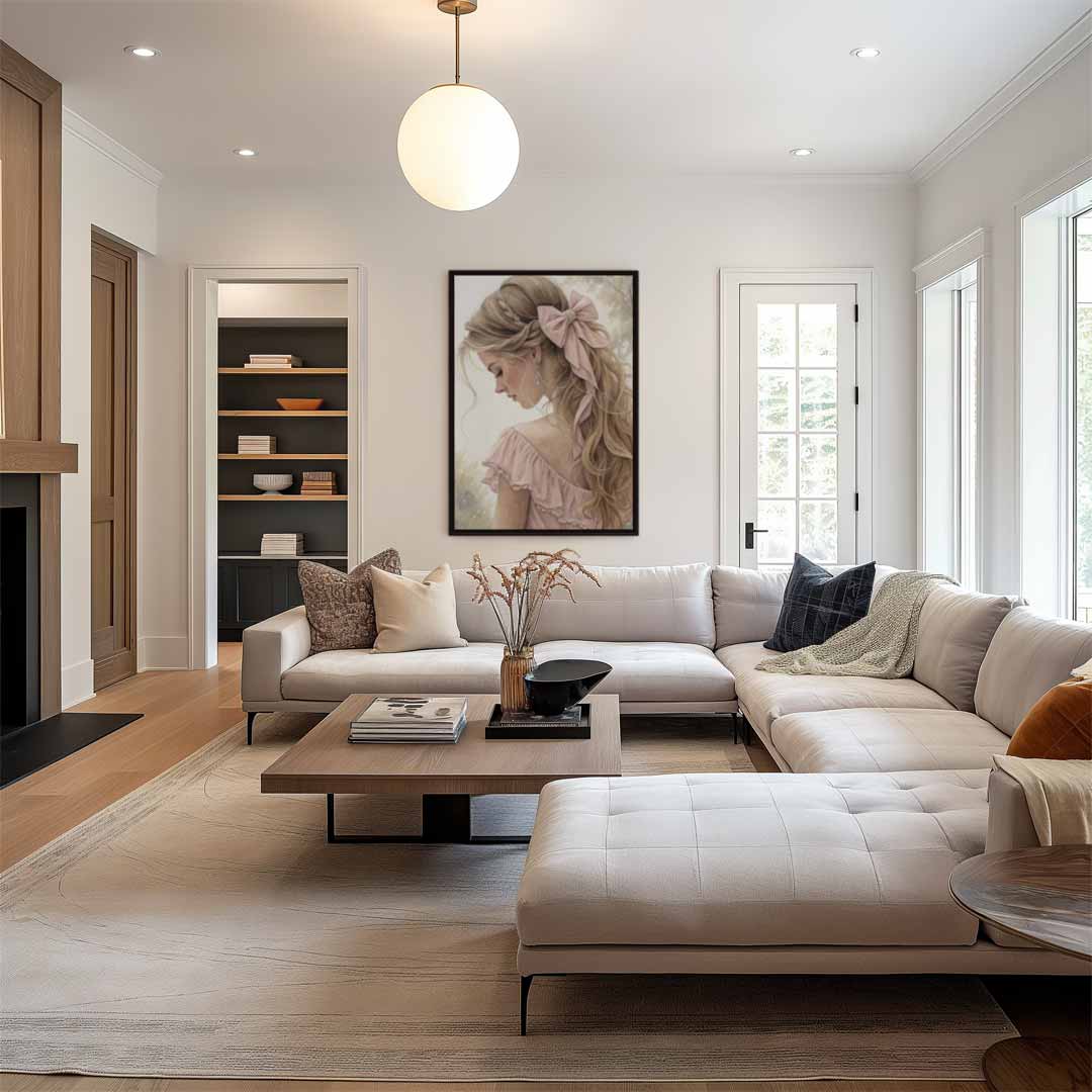 Betoverende Zachtroze Linten Kunstwerk-canvas-dibond-plexiglas-wanddecoratie-WallArtistic