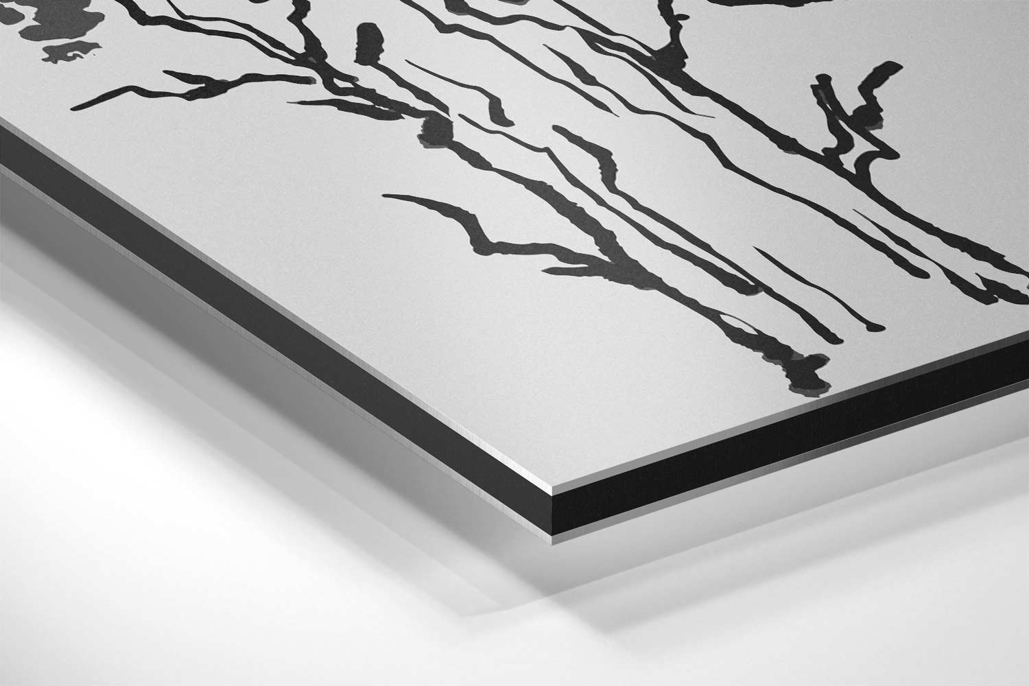 Zwart-wit Bospracht Kunstwerk-canvas-dibond-plexiglas-wanddecoratie-WallArtistic