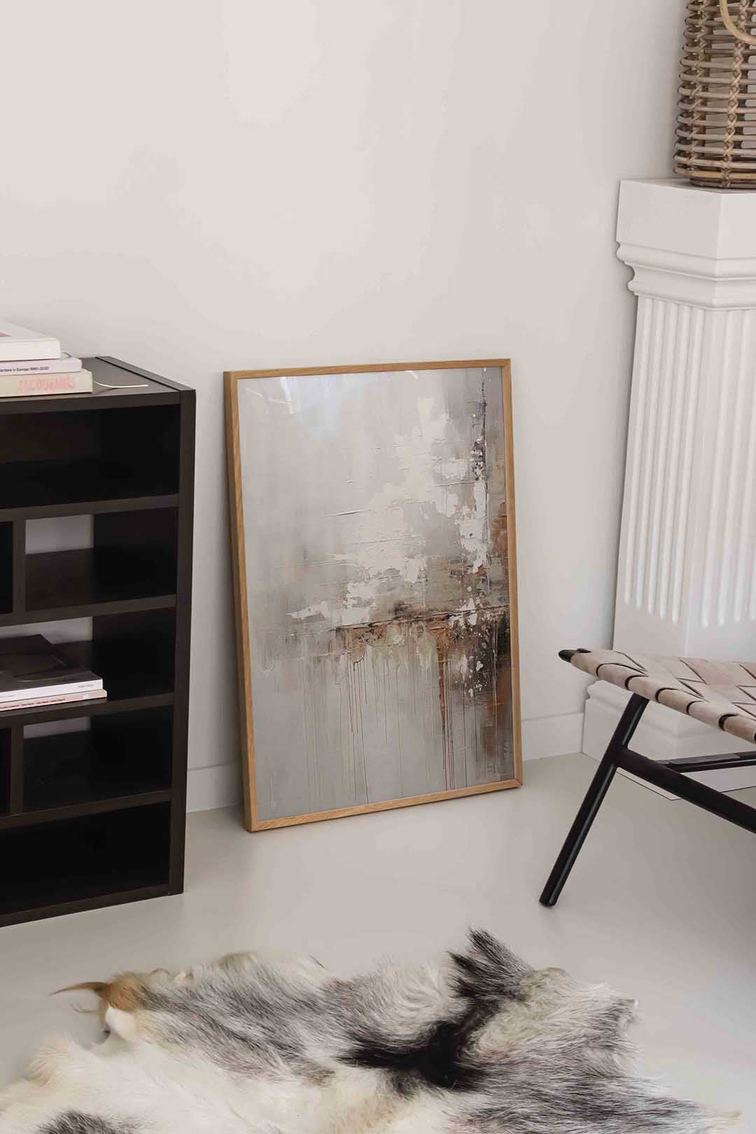 Abstracte beige en bruine Poster