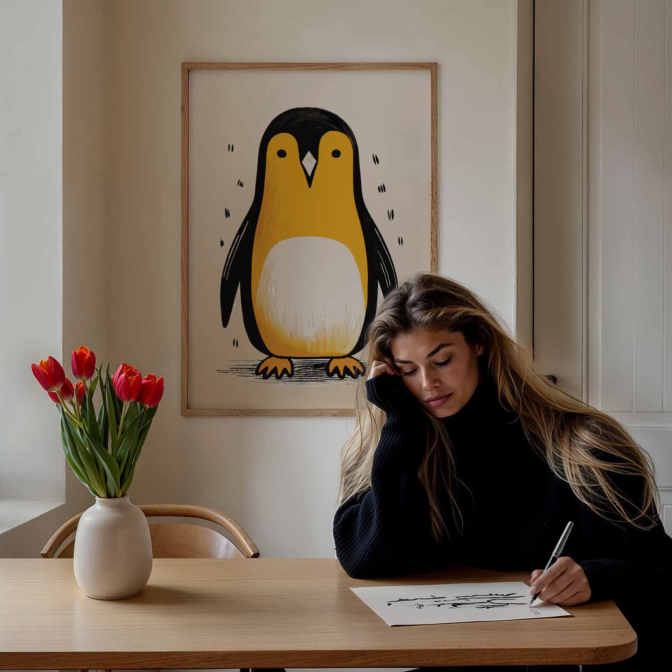 Schattige Pinguïn Illustratie Poster