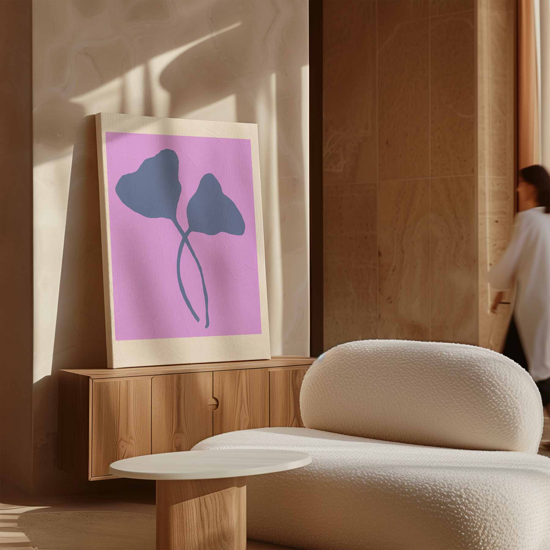 Speelse Bladstilte Kunstwerk-canvas-dibond-plexiglas-wanddecoratie-WallArtistic
