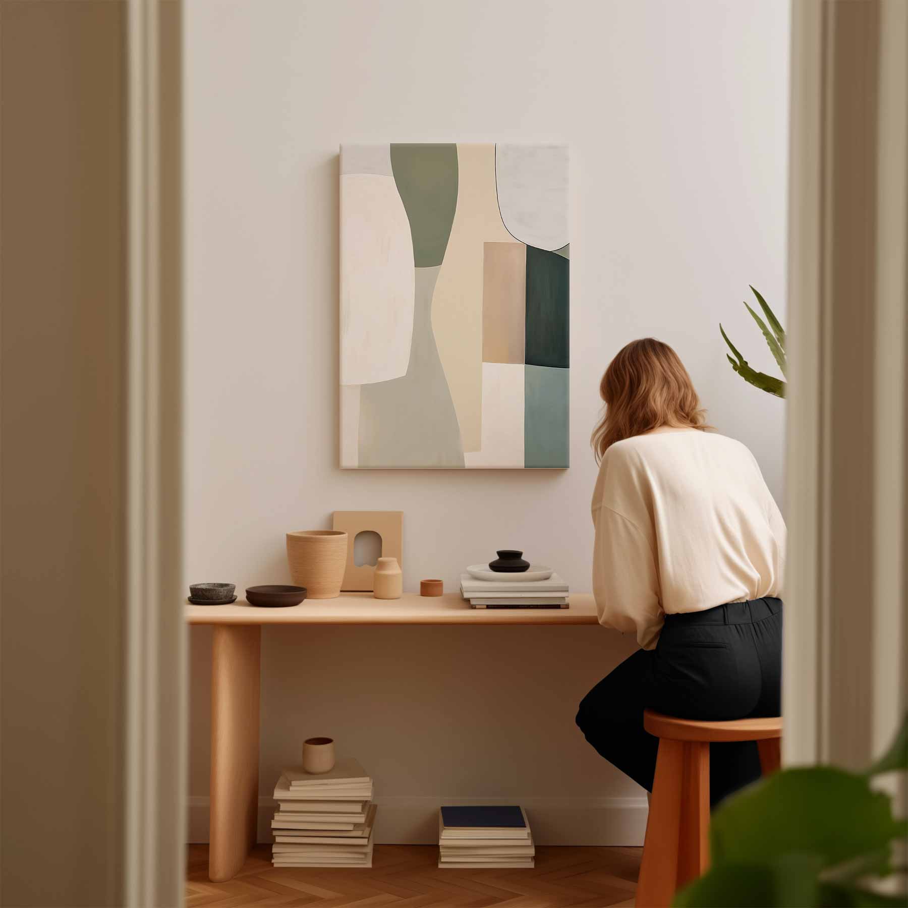 Moderne Abstracte Compositie Kunstwerk-canvas-dibond-plexiglas-wanddecoratie-WallArtistic