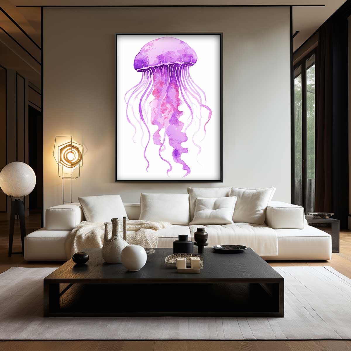 Dromerige Kwallenfantasie Kunstwerk-canvas-dibond-plexiglas-wanddecoratie-WallArtistic