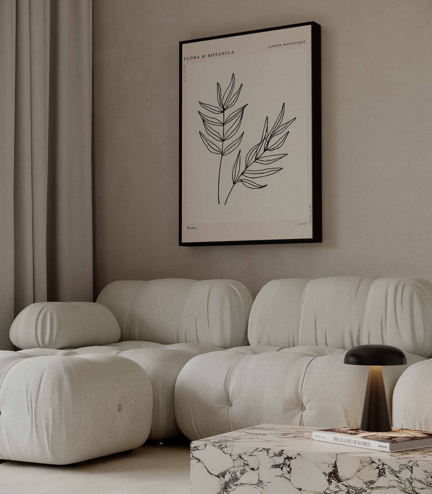 Botanische Illustratie "Eenvoudig Blad Kunstwerk-canvas-dibond-plexiglas-wanddecoratie-WallArtistic