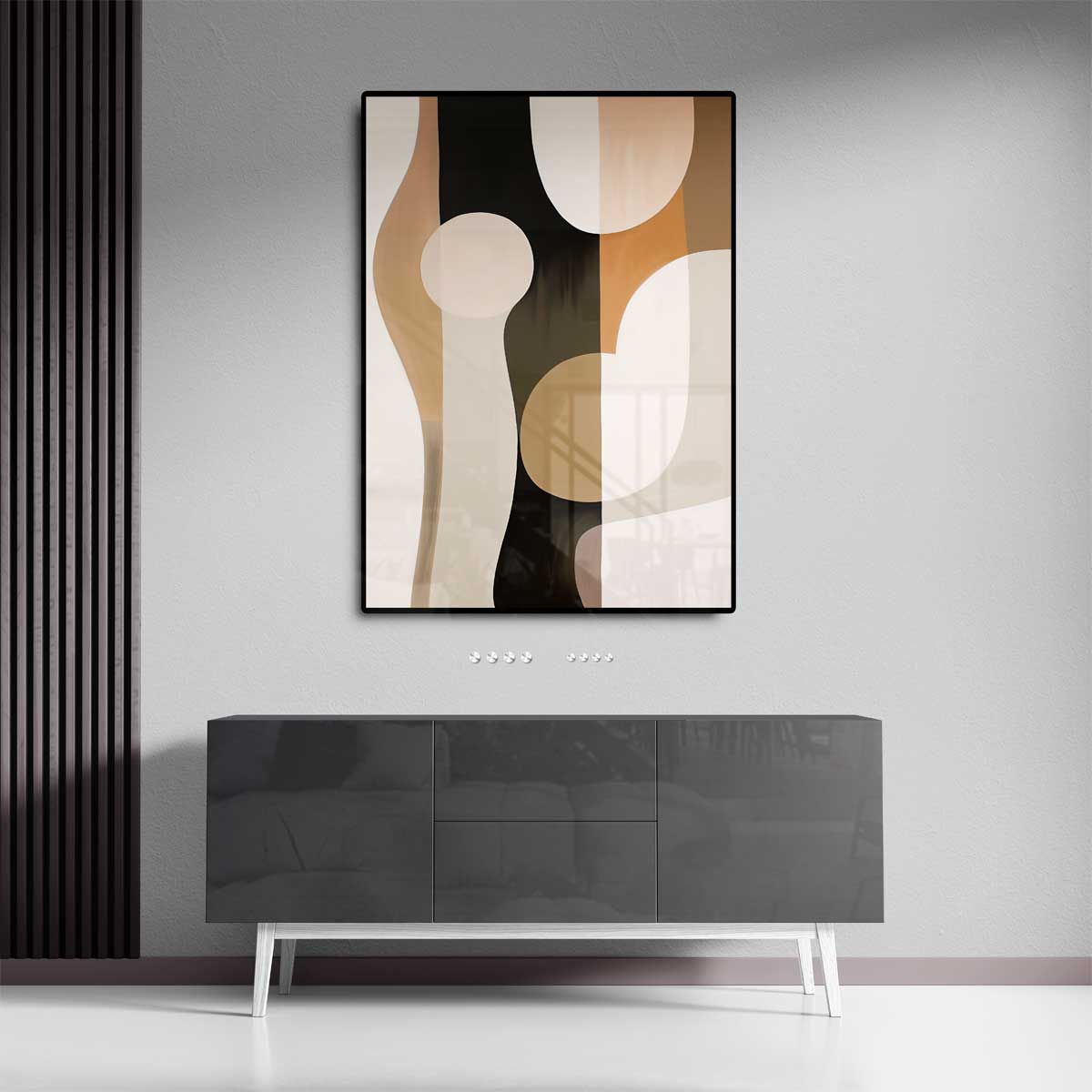 Abstracte Elegantie in Aardetinten Kunstwerk-canvas-dibond-plexiglas-wanddecoratie-WallArtistic