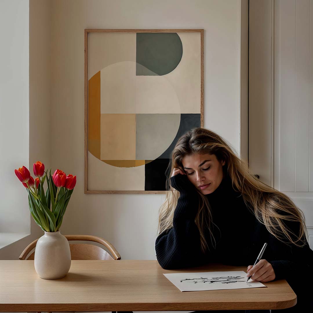 Elegante Geometrische Abstractie Poster-WallArtistic