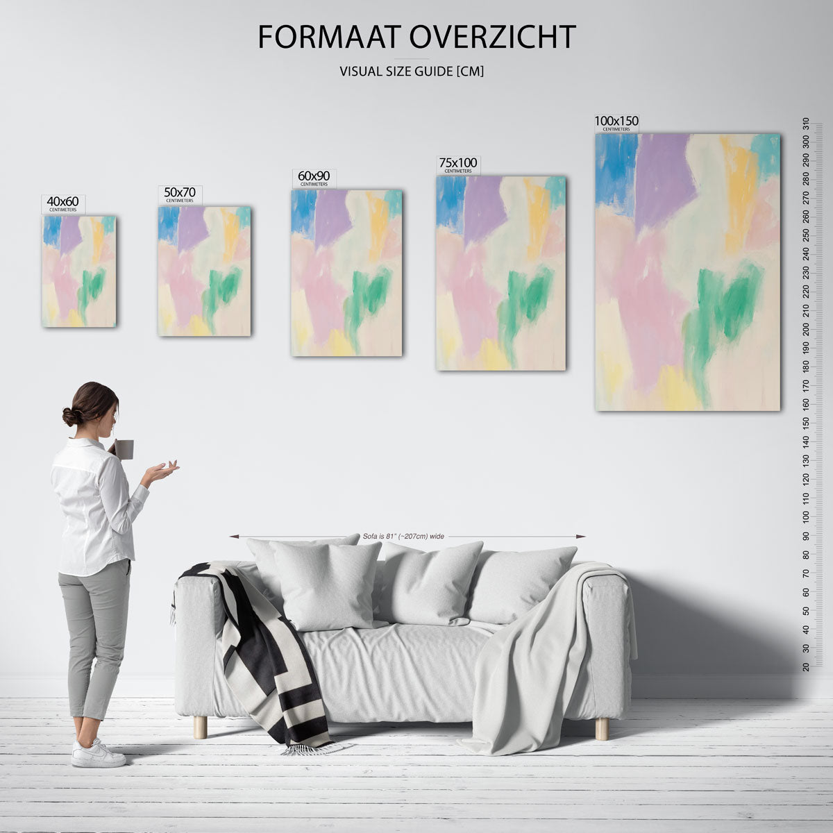 Kleurrijke vegen Kunstwerk