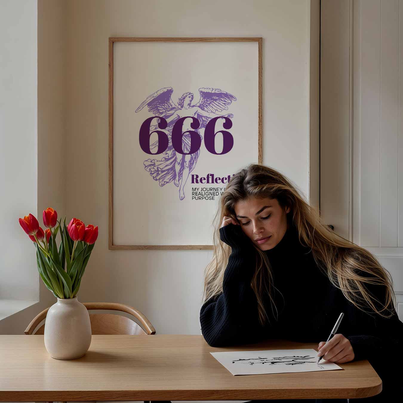 Engel met Inspirerende Boodschap Poster