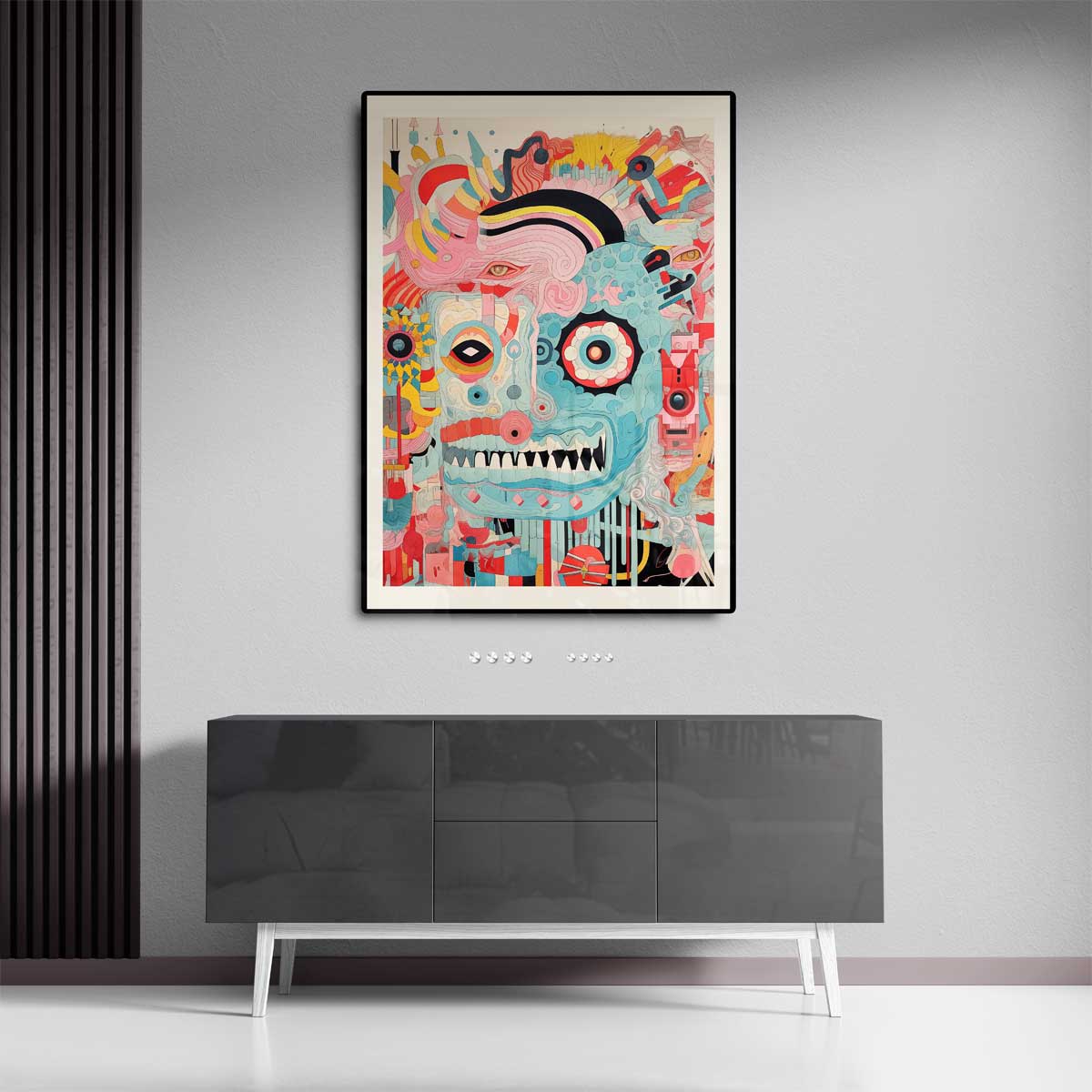 Kleurrijke Chaos Kunstwerk-canvas-dibond-plexiglas-wanddecoratie-WallArtistic