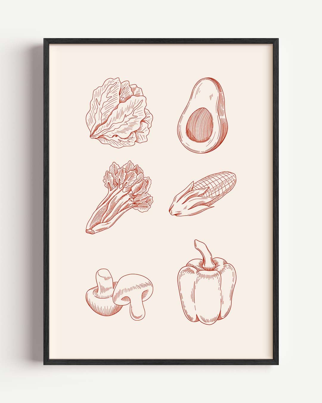 Vintage Groente Illustraties Poster-WallArtistic
