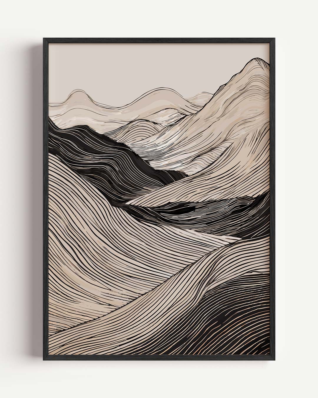 Abstracte Bergen in Lijnen Poster-WallArtistic