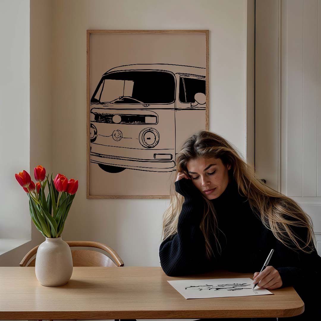 Retro Camperbus Poster-WallArtistic