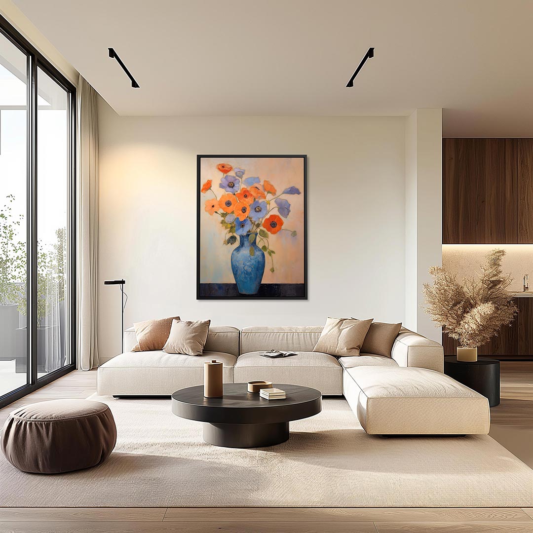 Bloemen in vaas Kunstwerk
