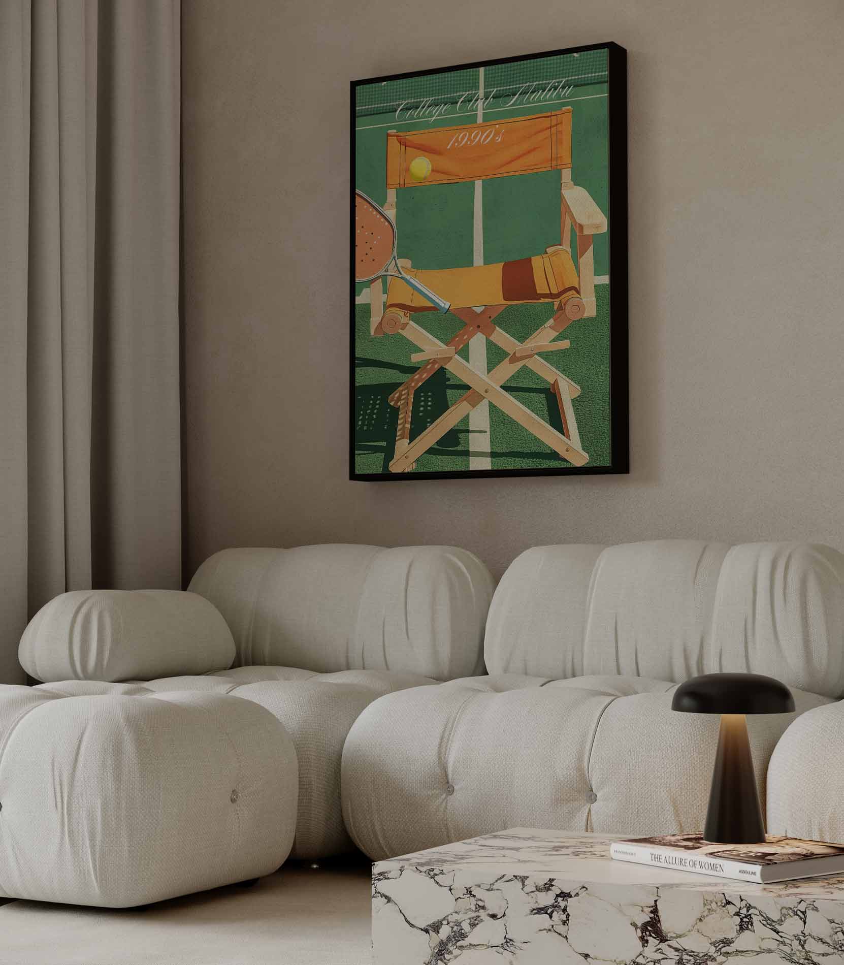 Vintage Tennis Vibes Kunstwerk-canvas-dibond-plexiglas-wanddecoratie-WallArtistic