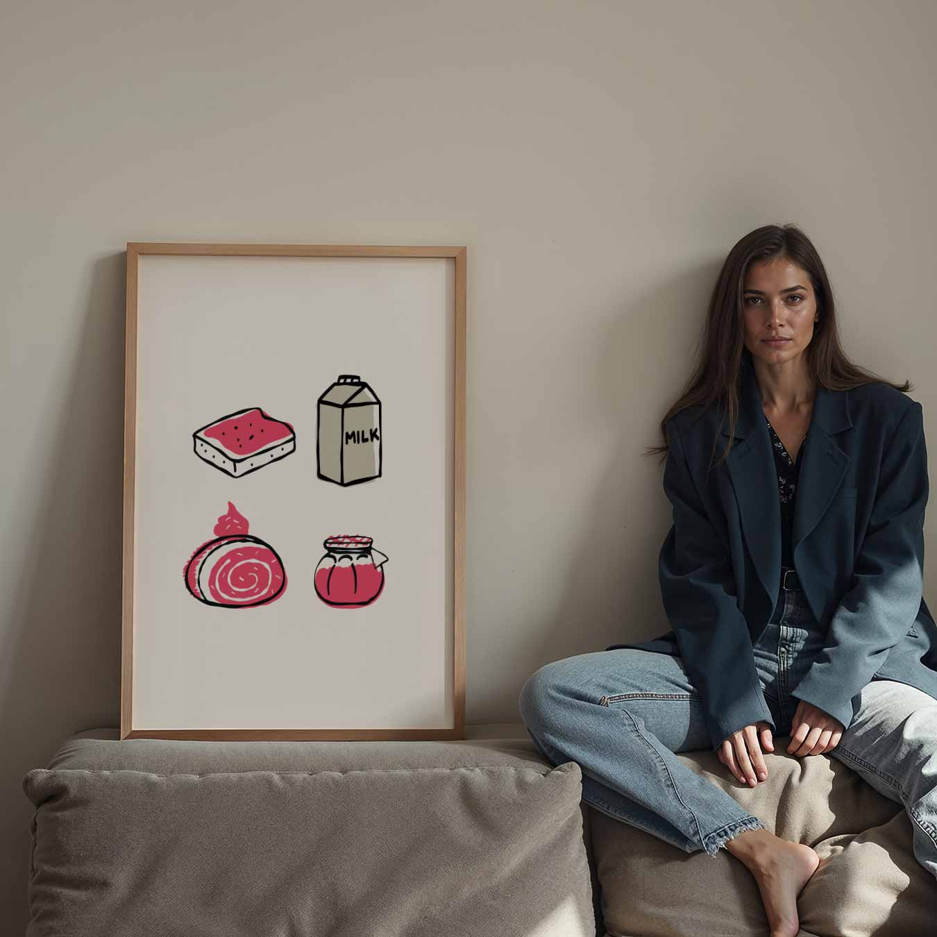 Speelse Foodie Illustraties Poster