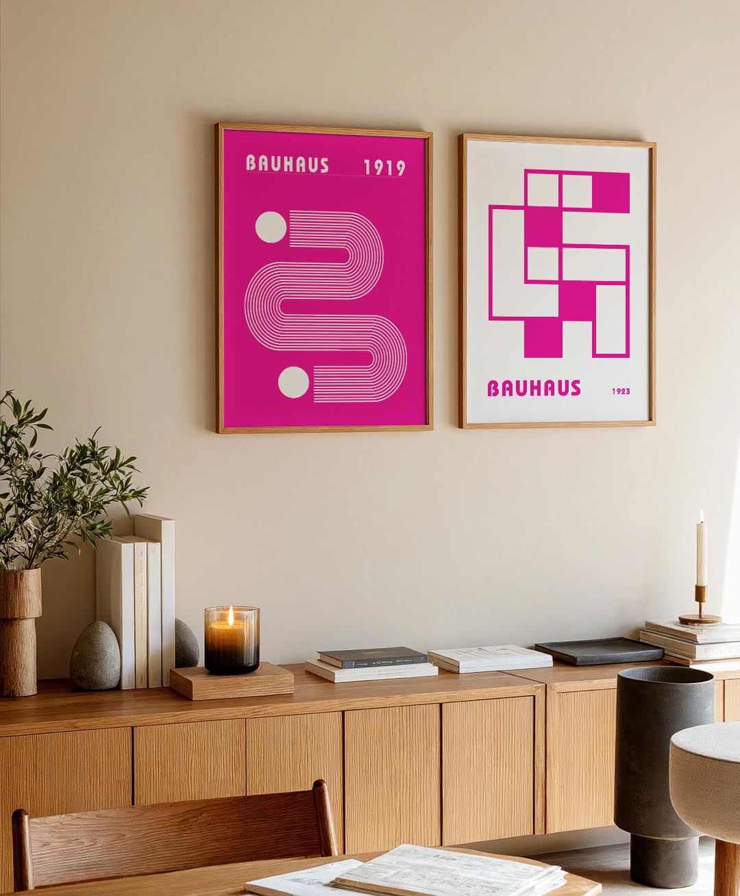 Lijnen en cirkel Posterset