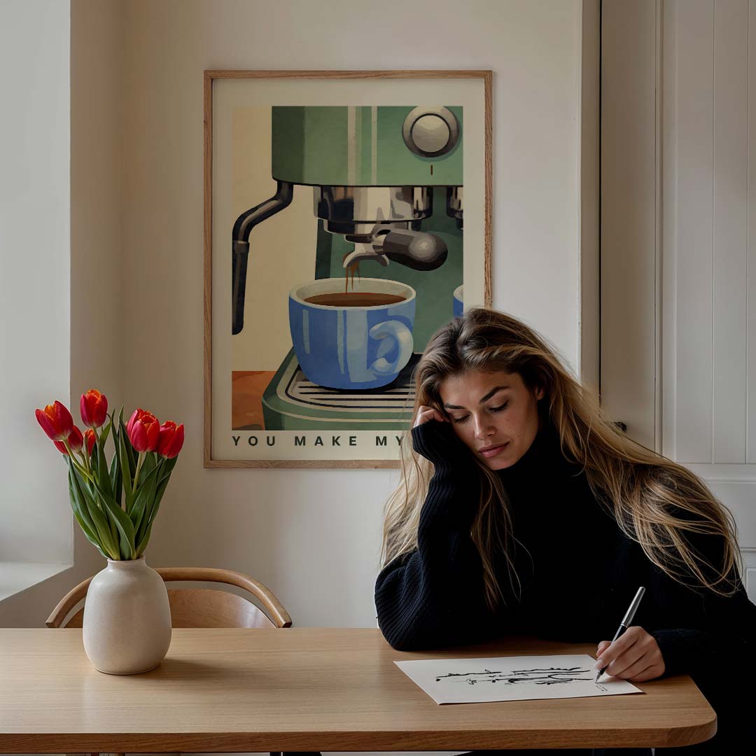 Start je dag koffiepracht Poster-WallArtistic