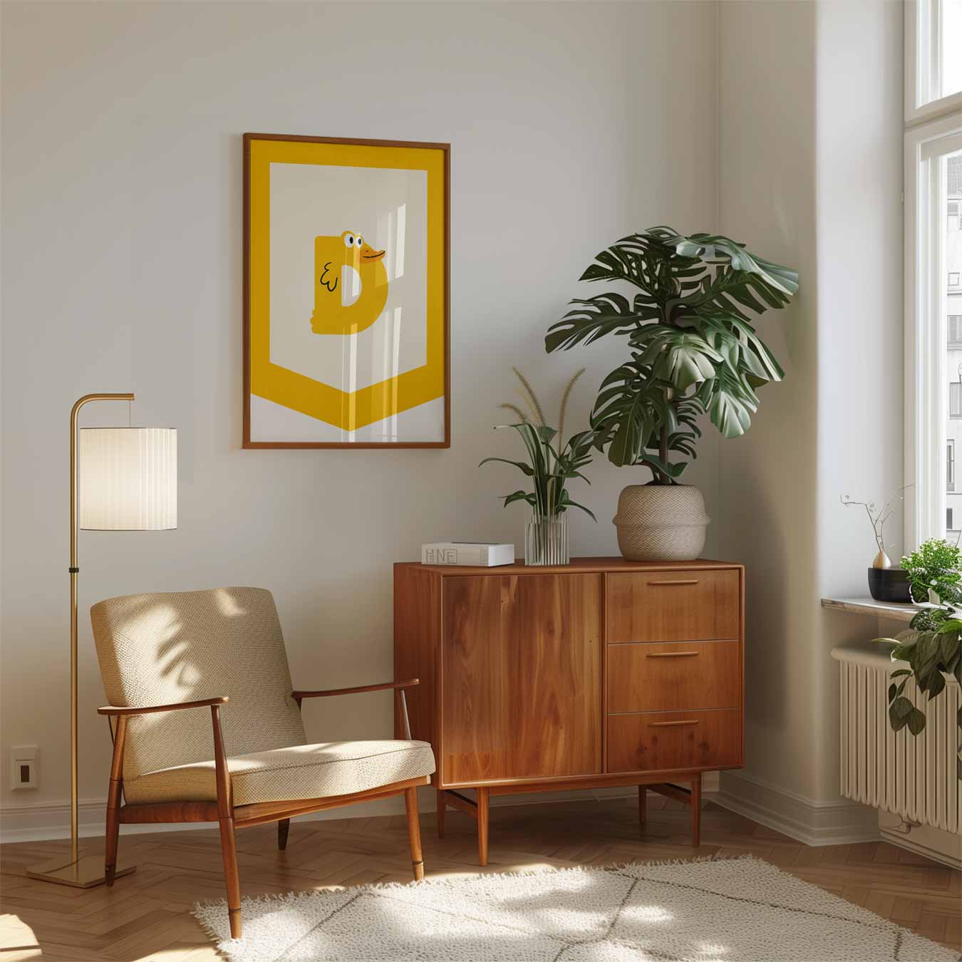 Vrolijke Eend Alfabethanger Poster