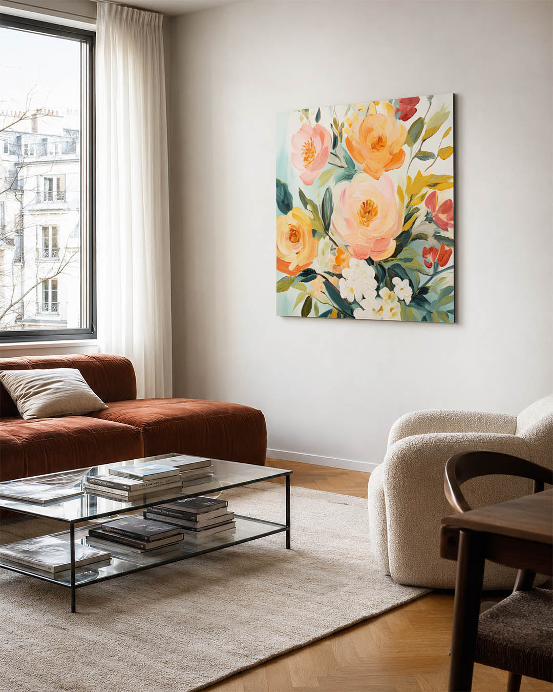 Bloemrijke kleurenexplosie Kunstwerk