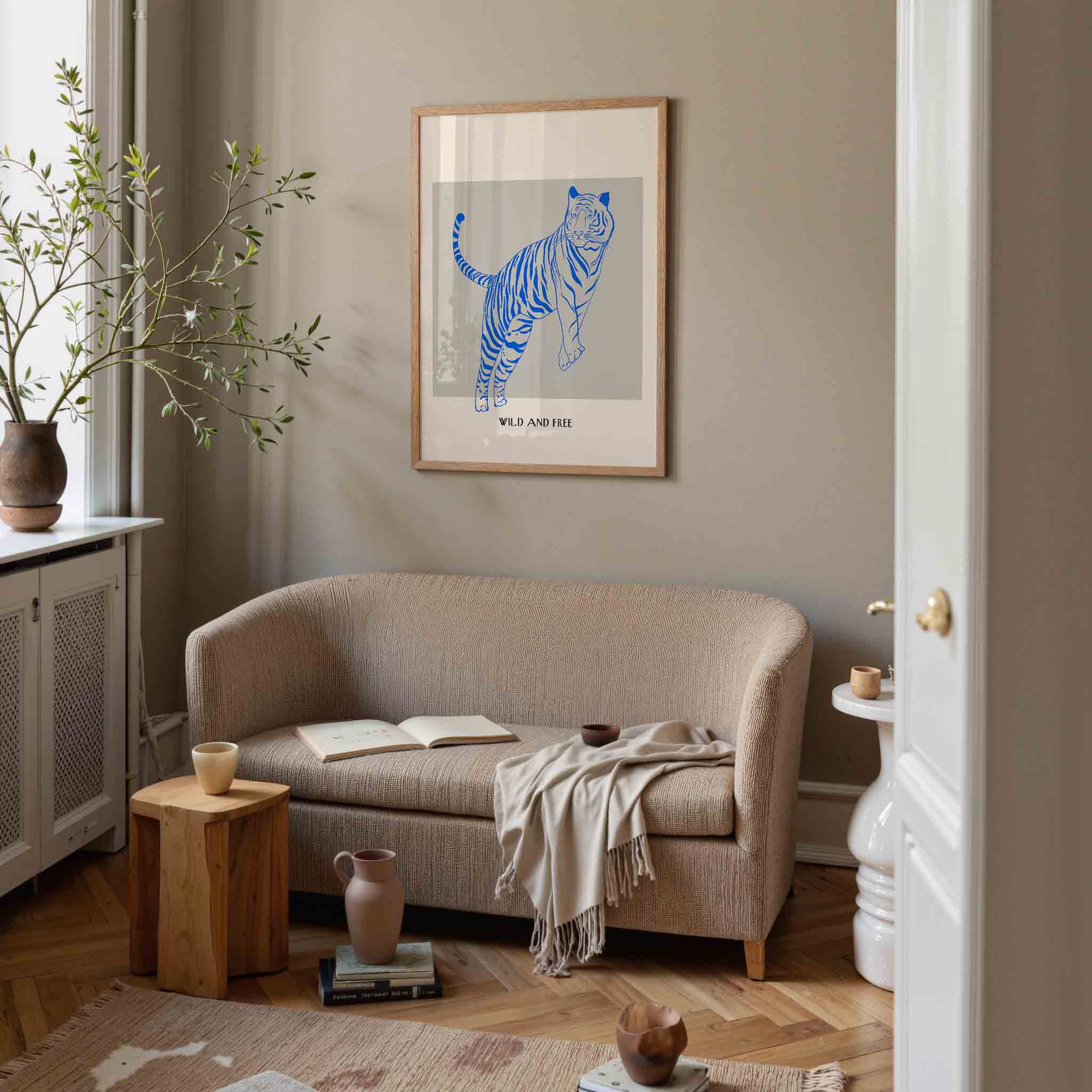 Blauwe tijger Poster