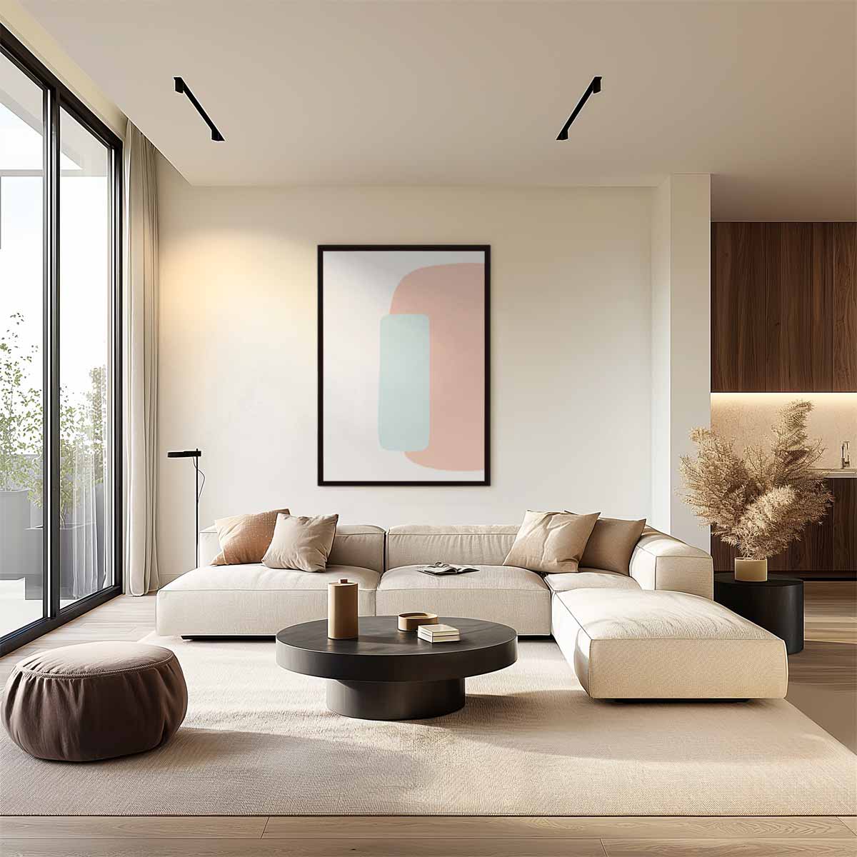 Zomerse Pastel Abstractie Kunstwerk-canvas-dibond-plexiglas-wanddecoratie-WallArtistic