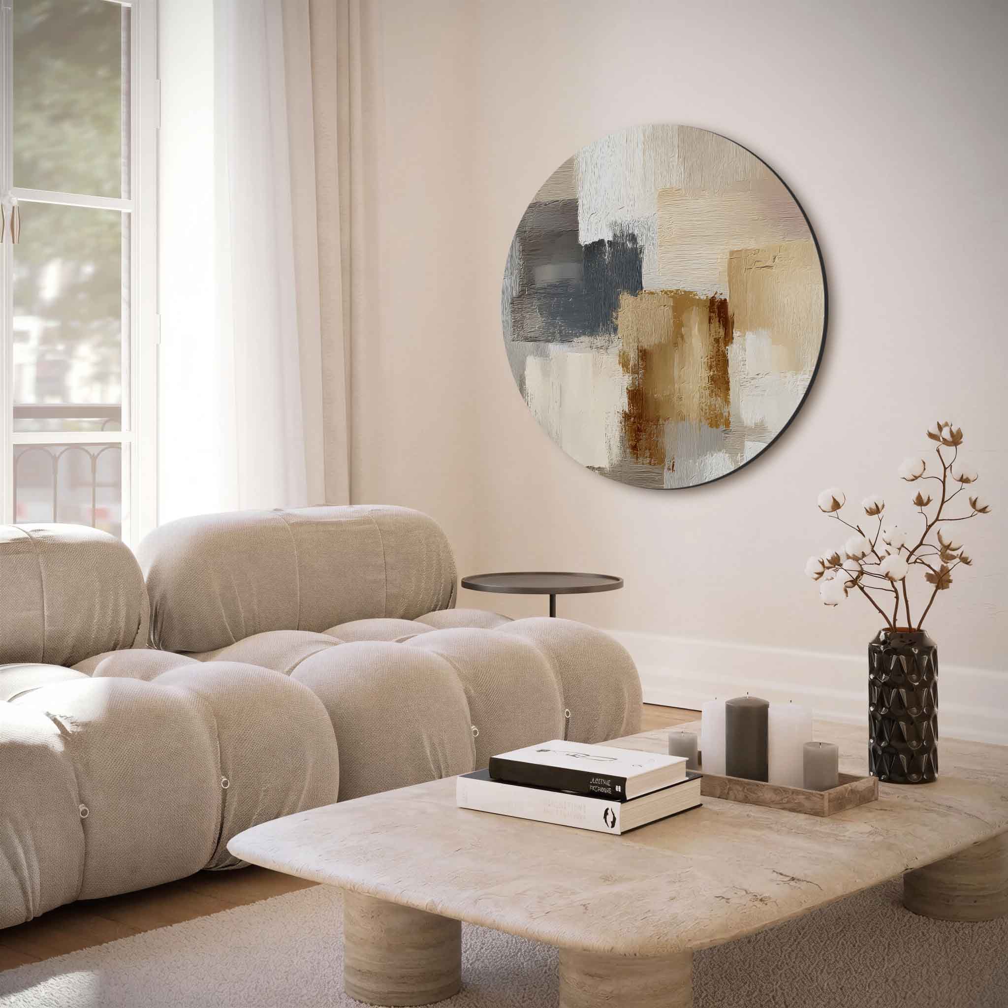 Abstracte beige Muurcirkel